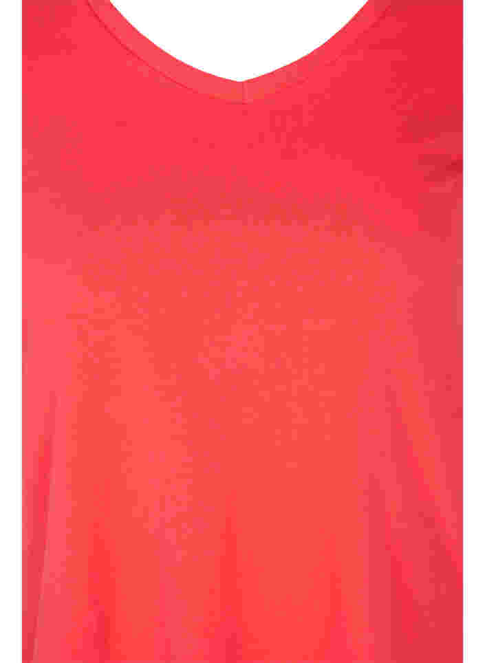 Einfarbiges basic T-Shirt aus Baumwolle, Hibiscus, Packshot image number 2