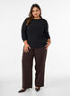 Strukturierte Bluse mit gewellten Kanten, Schwarz, Model image number 1