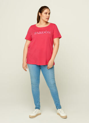 Baumwoll T-Shirt mit Print, Azalea, Model image number 2