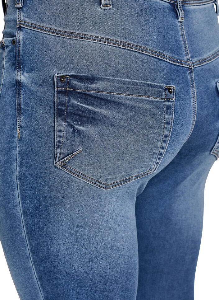 Kurze Amy Jeans mit Rei&szlig;verschlussdetail., Blau, Packshot image number 3