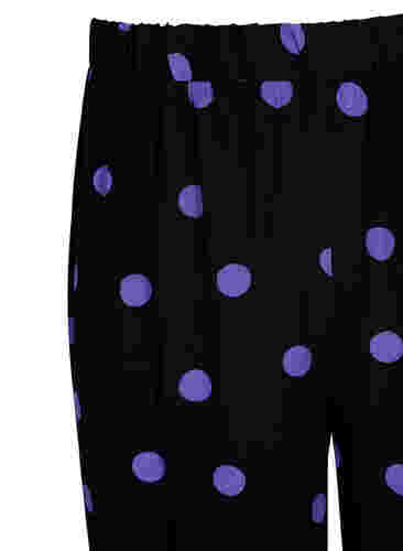 Viskosehose mit Punkten, Black w. Purple Dot, Packshot image number 2