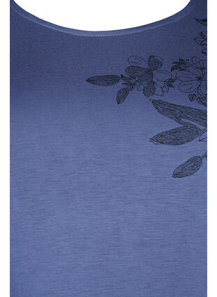 Kurzärmeliges Viskose-T-Shirt mit Blumendruck, Coastal Fjord Flower, Packshot image number 2