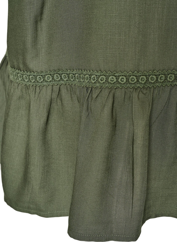 Tunika aus Viskose mit Kn&ouml;pfen und R&uuml;schensaum, Gr&uuml;n, Packshot image number 3