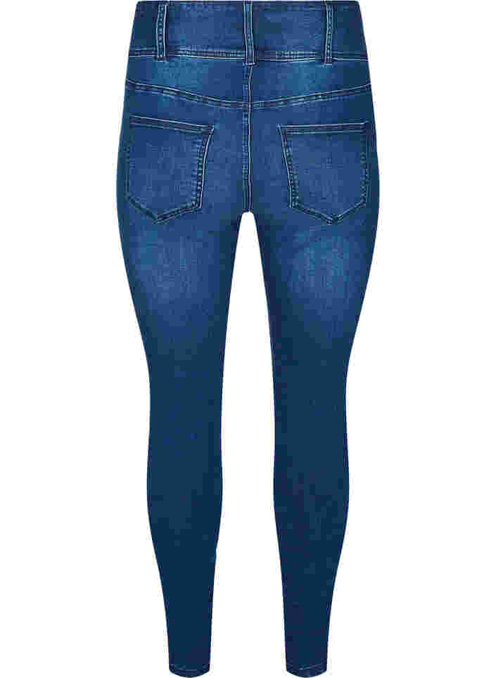 Super Slim Bea Jeans mit hoher Taille, Blue denim, Packshot image number 1