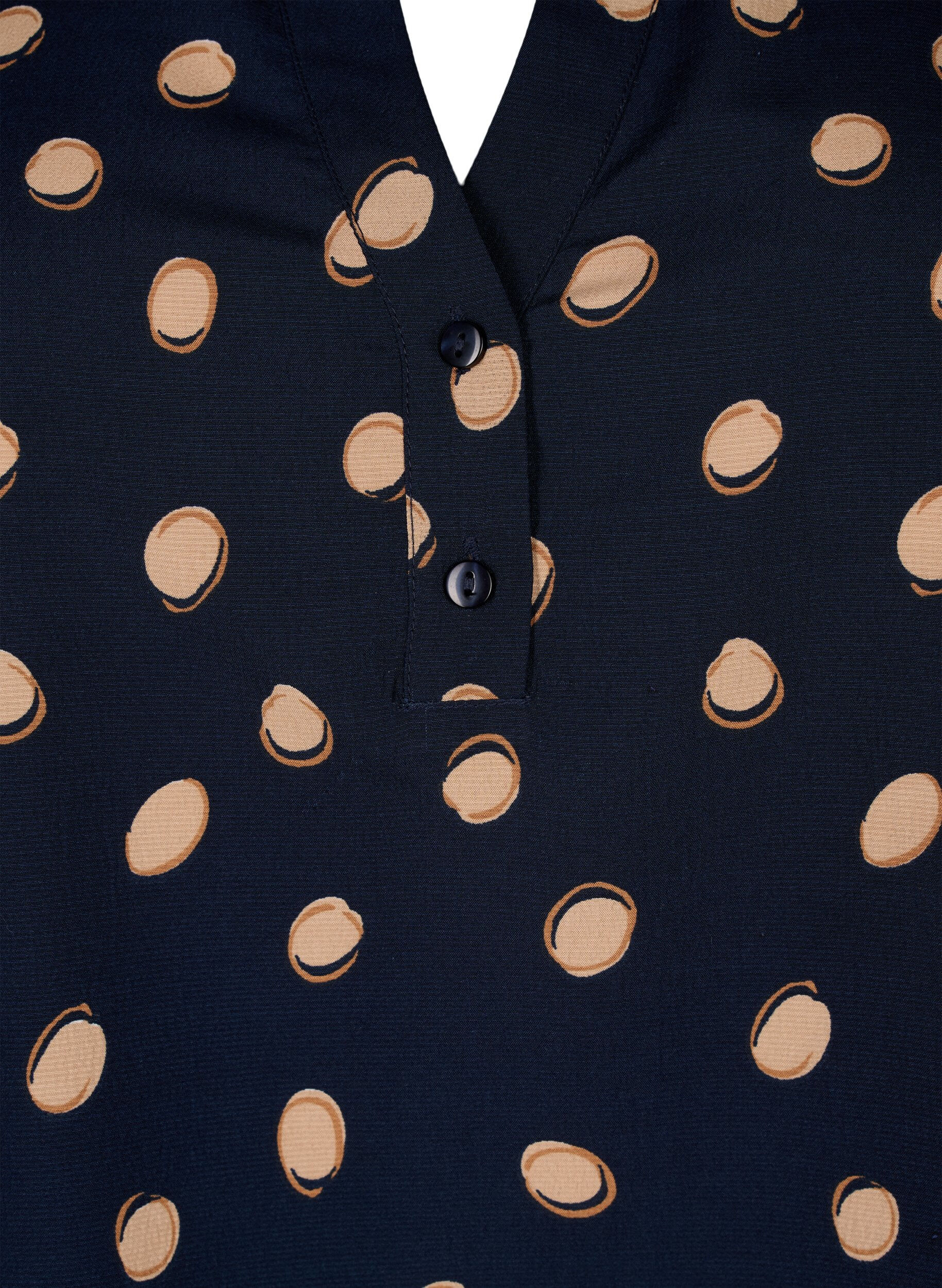 Zizzi FLASH &ndash; Lang&auml;rmlige Bluse mit Druck, Blue Double Dot, Packshot image number 2