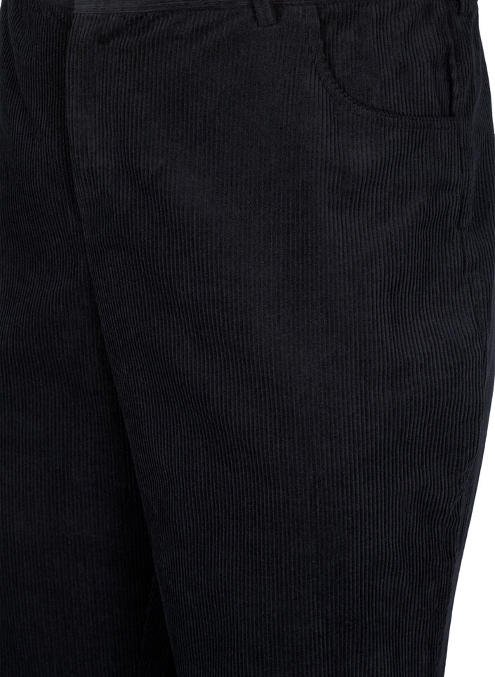 Bootcut-Cordhose mit hohem Taille, Schwarz, Packshot image number 2