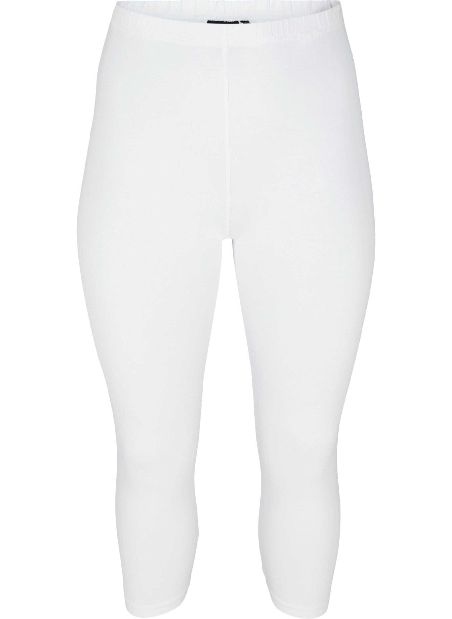 Zizzi Basic 3/4-Leggings , Bright White, Packshot image number 0
