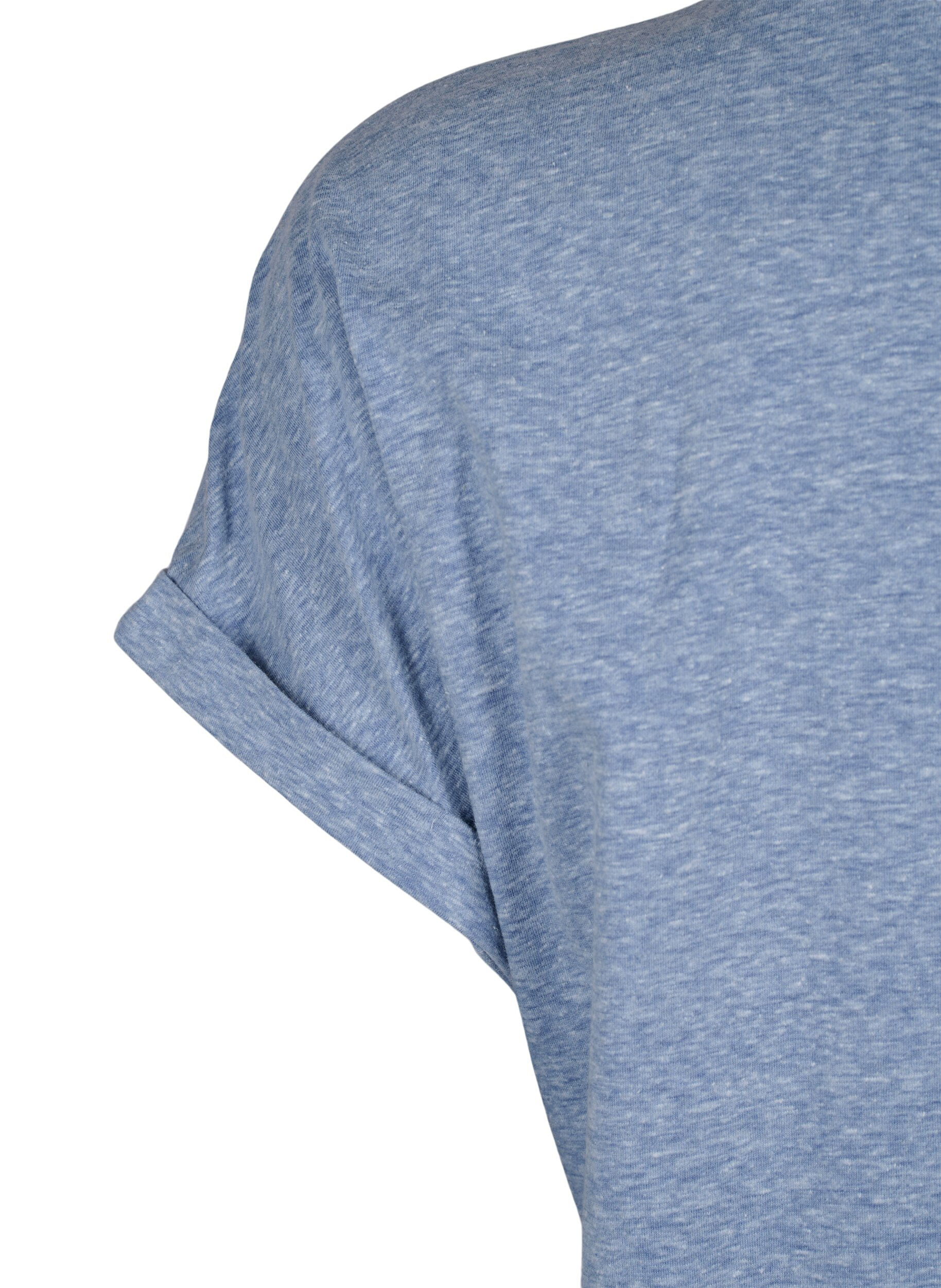 ZizziMelange T-Shirt mit kurzen &Auml;rmeln, Blau, Packshot image number 3