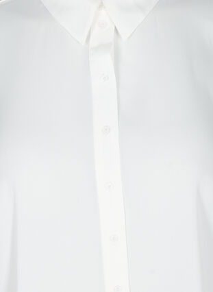 Lange Hemdbluse mit leichten Puff-Ärmeln, Bright White, Packshot image number 2