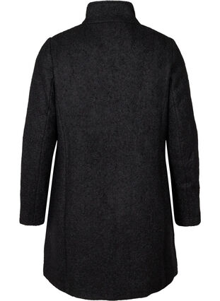 Jacke mit Wolle und Reißverschluss, Black, Packshot image number 1