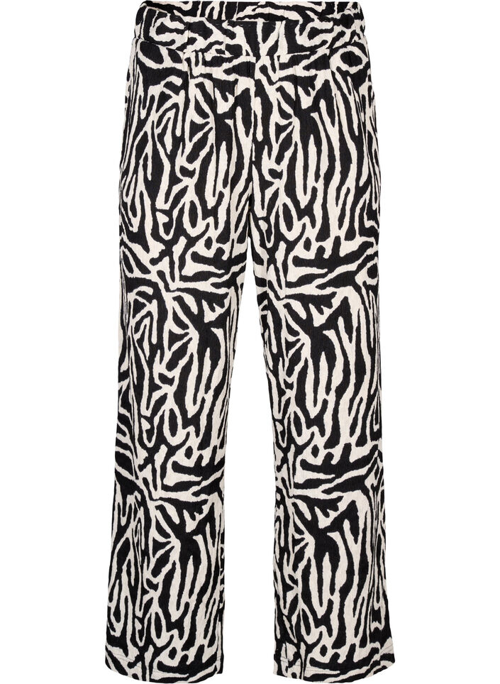 Hose mit Zebraprint, Schwarz, Packshot image number 0