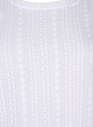 Kurzarmbluse mit texturiertem Muster, Bright White, Packshot image number 2