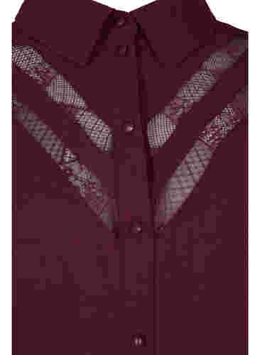 Langes Shirt mit Spitzendetails, Winetasting, Packshot image number 2