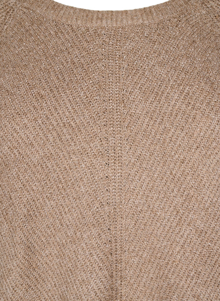 Strickbluse mit Rundhalsausschnitt, Fossil Mel., Packshot image number 2