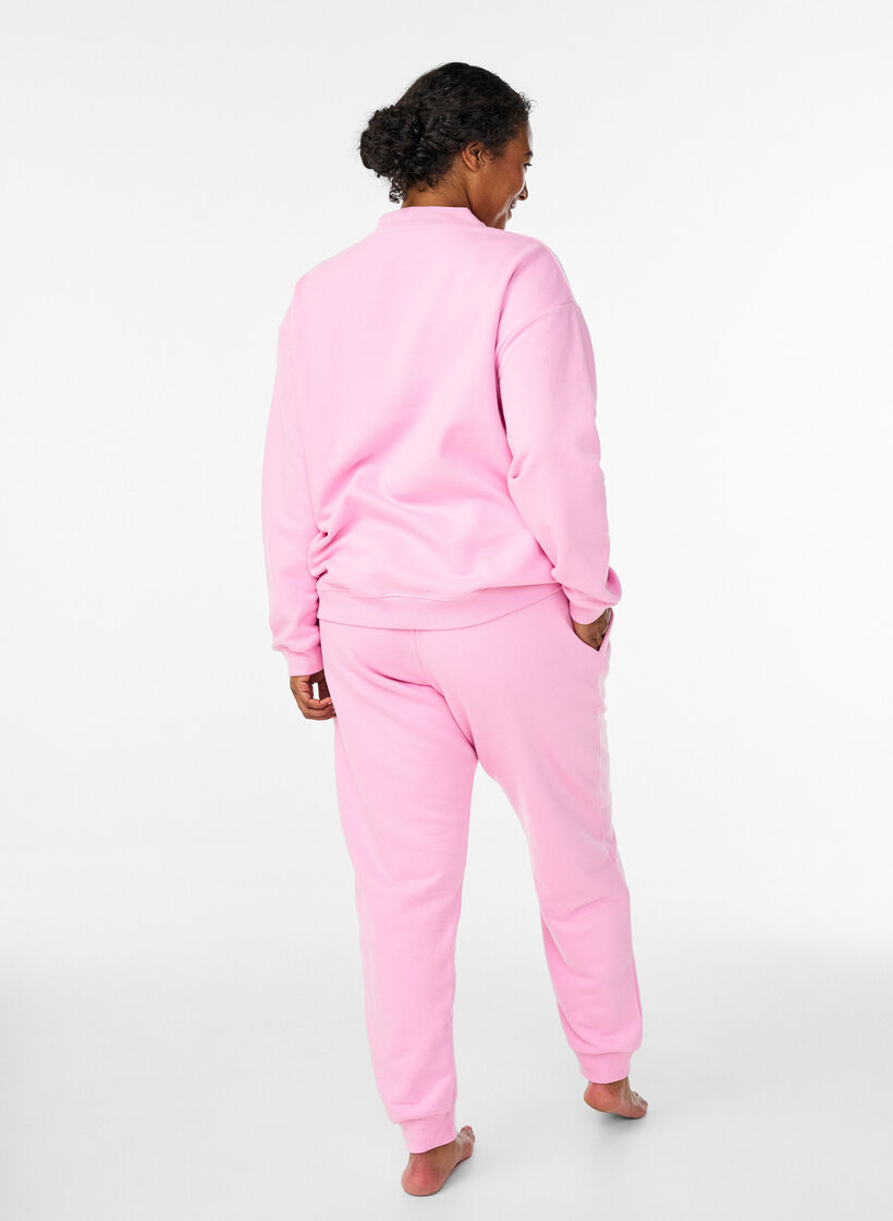 Sweathose mit hoher Taille, Pink, Model image number 1