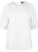 Viskosebluse mit 1/2 Ärmeln, Bright White, Packshot image number 0