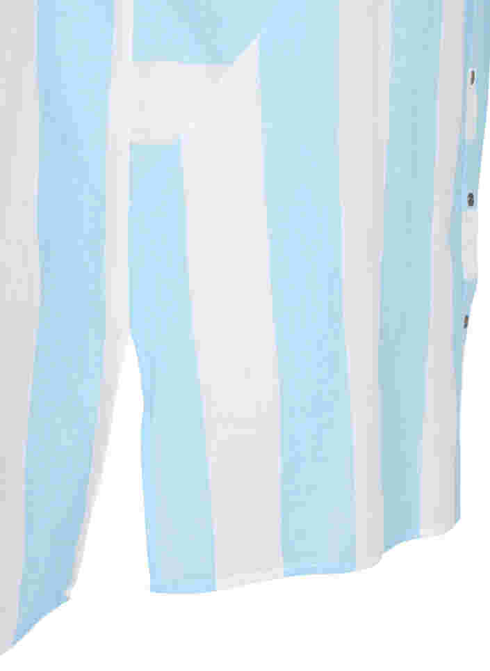 gestreiftes Baumwollhemd mit 3/4 Ärmeln, Blue Bell Stripe, Packshot image number 3
