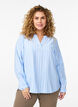 FLASH - Gestreiftes Bluse mit V-Ausschnitt, Blau, Model image number 0