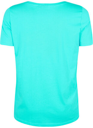 T-Shirt aus Baumwolle mit Druck, Turquoise SUN, Packshot image number 1
