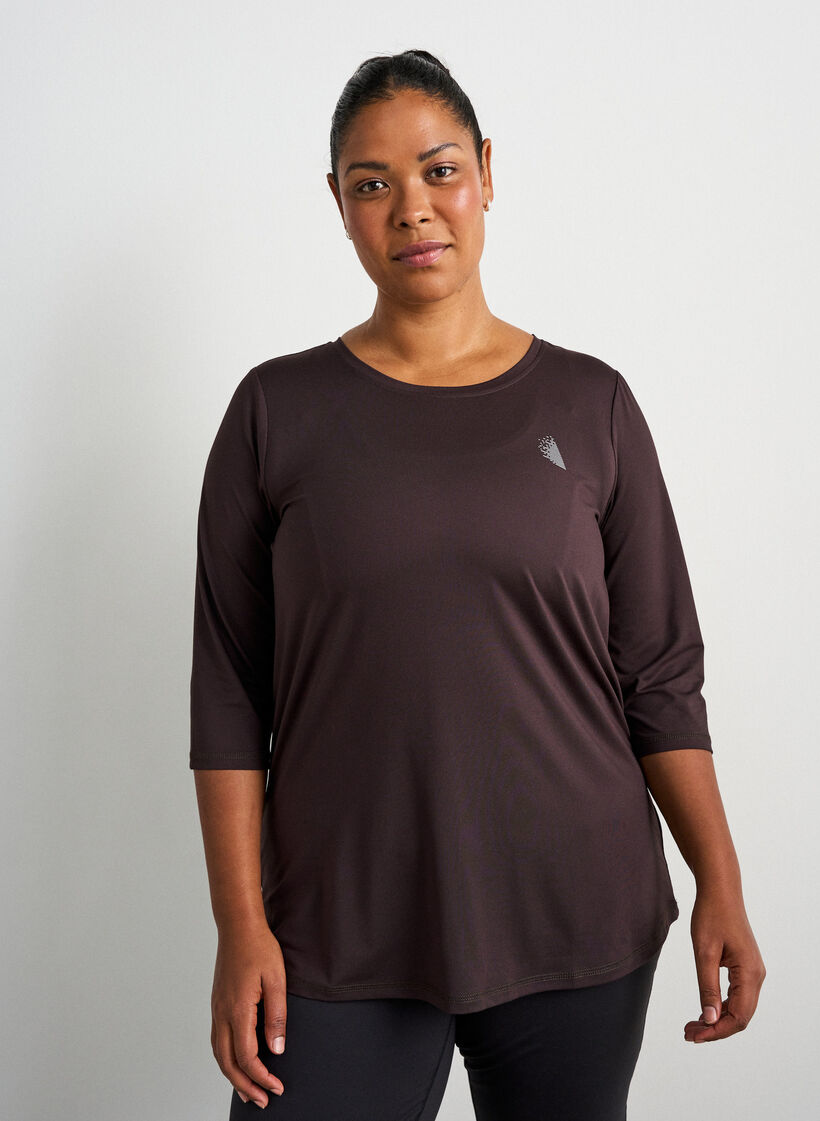 Trainingsshirt mit 3/4-&Auml;rmeln, Brown, Model image number 0