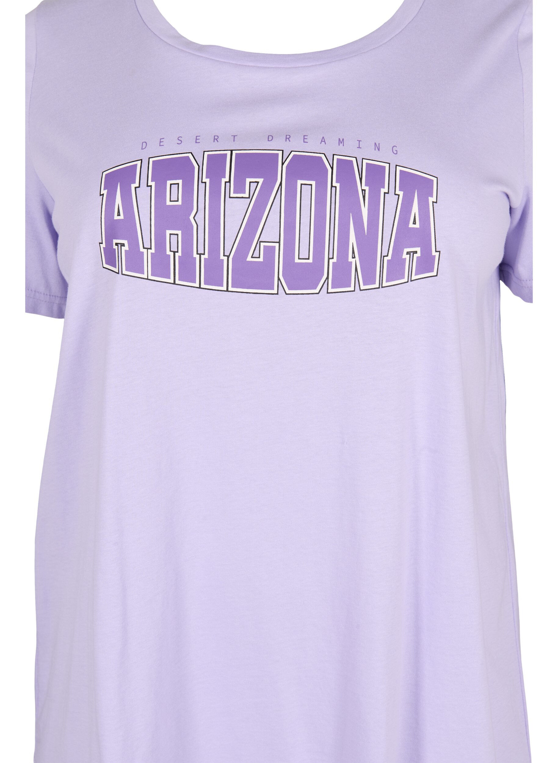Zizzi Baumwoll-T-Shirt mit Print-Detail, Lavender ARIZONA, Packshot image number 2
