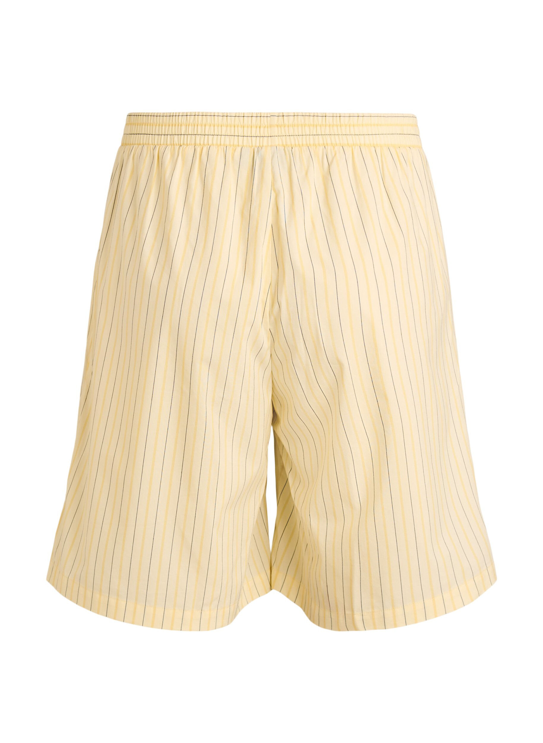 ZizziGestreifte hoch taillierte Shorts mit lockerer Passform, Gelb, Packshot image number 1