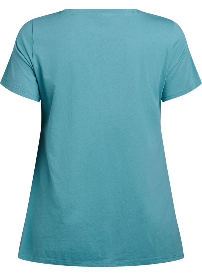 T-Shirt mit Rundhalsausschnitt und A-Linie, Gr&uuml;n, Packshot image number 1