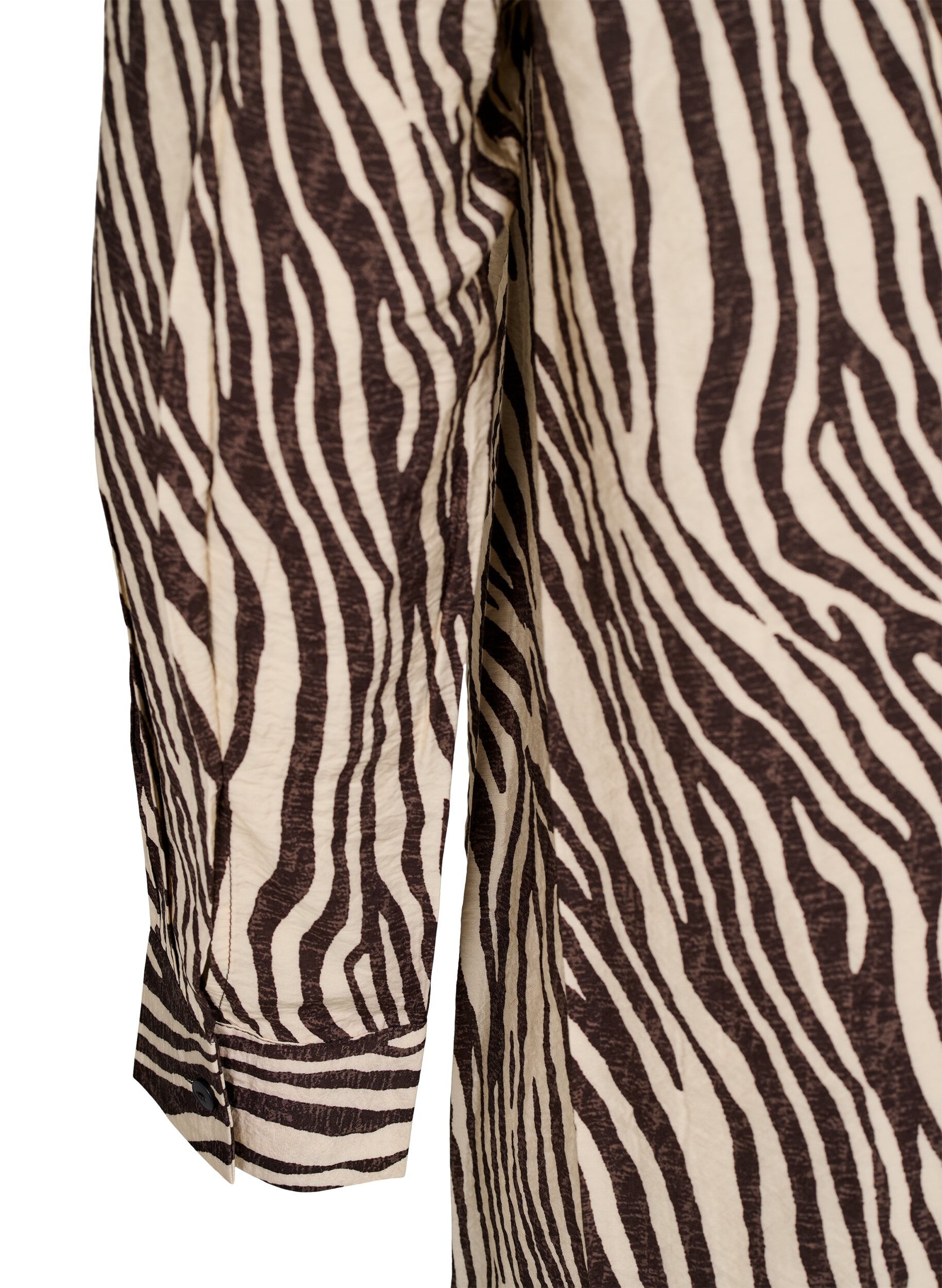 Zizzi Lange Bluse mit Zebraprint, Braun, Packshot image number 3
