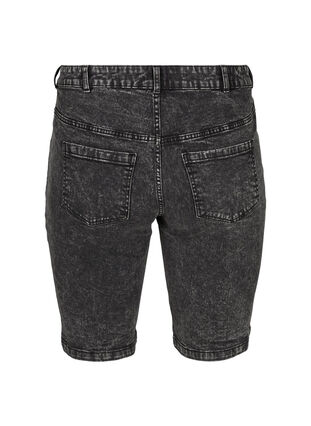 Denim Shorts mit hoher Taille, Grey Denim, Packshot image number 1