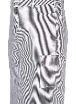 Gestreifter Bleistiftrock mit Taschen, Black & White Stripe, Packshot image number 2