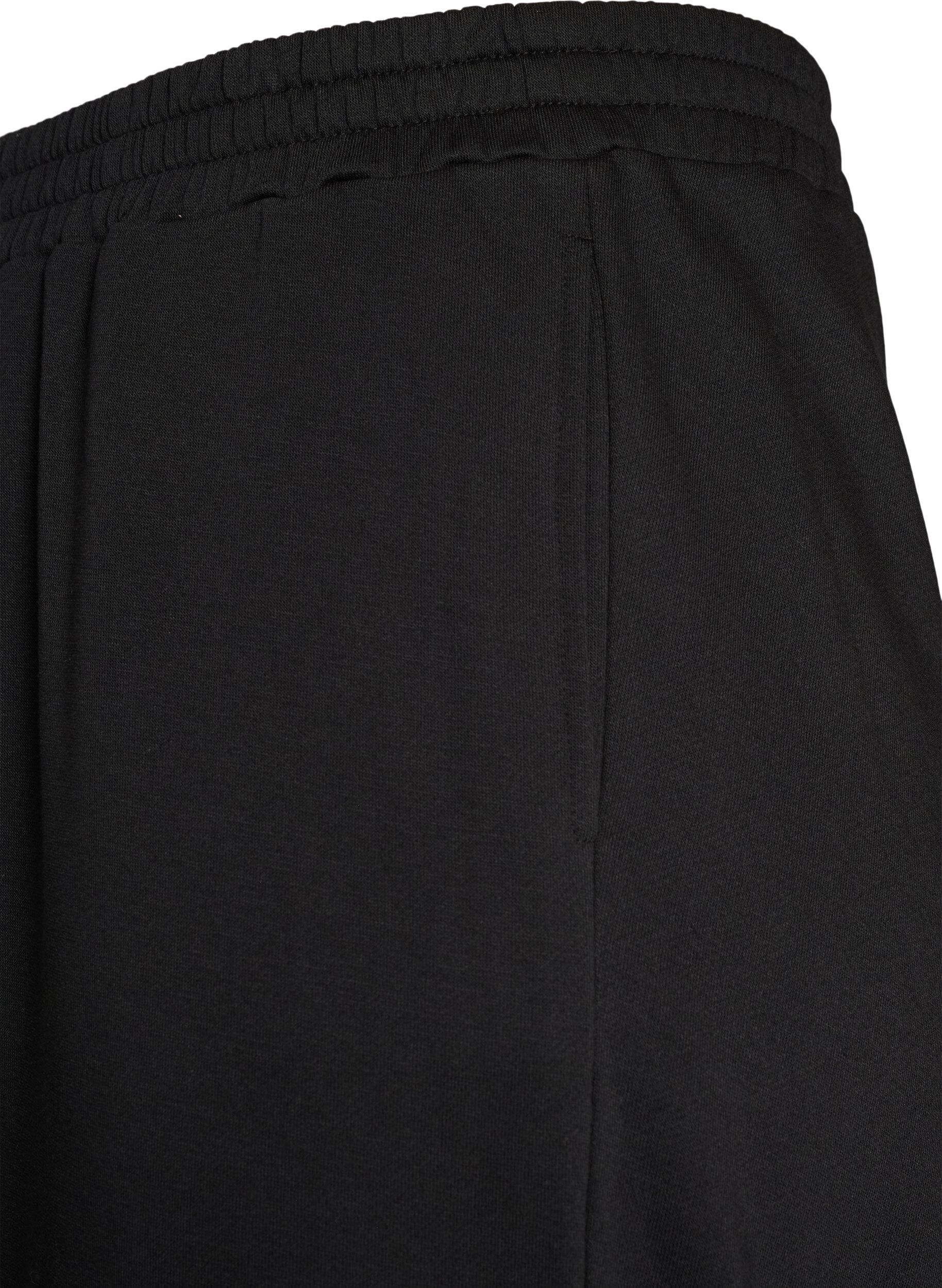 ZizziHoch taillierte Sweatpants mit weitem Bein, Schwarz, Packshot image number 2