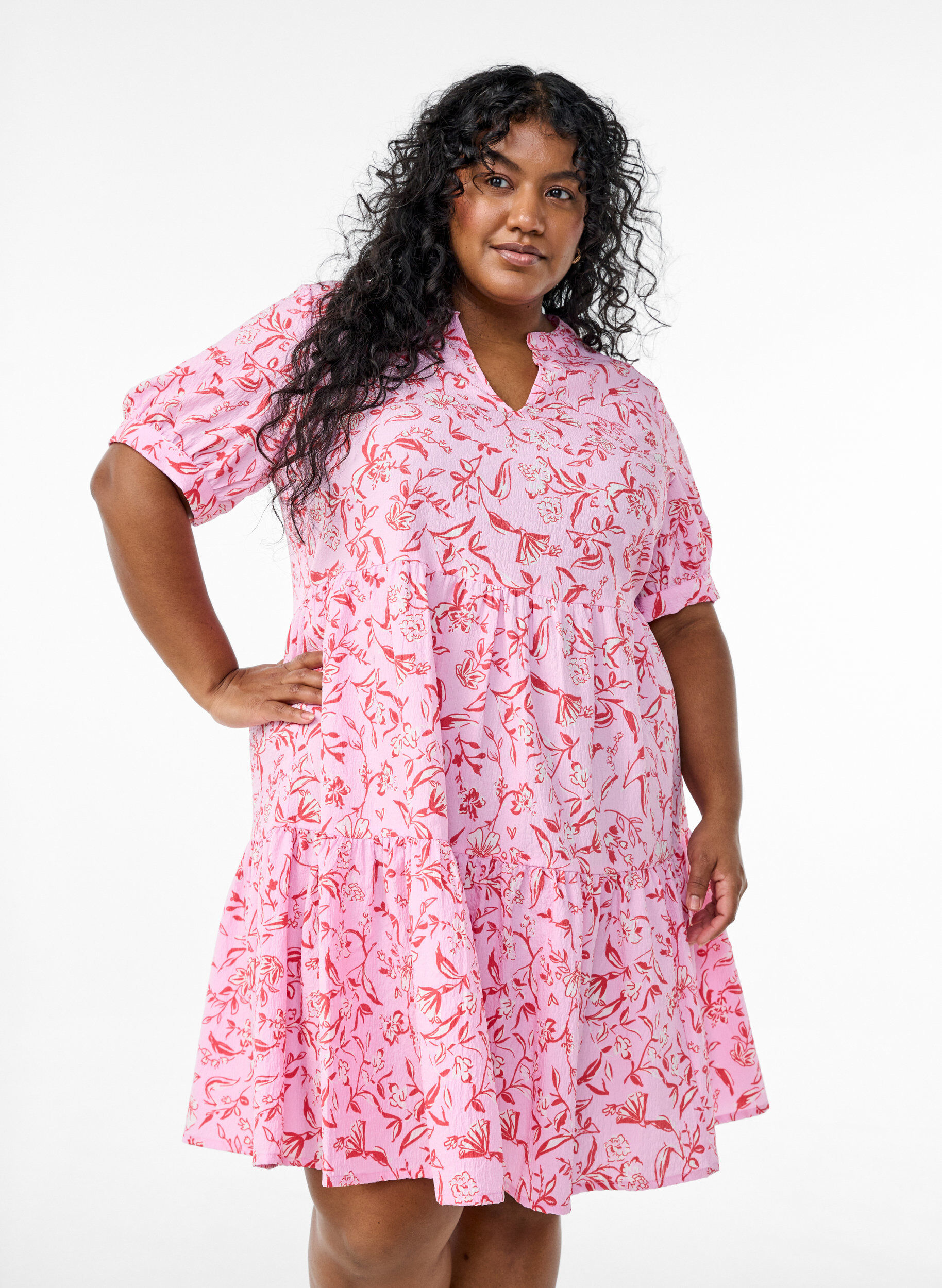 ZizziKurzes A-Linien-Kleid, Lila, Model image number 0