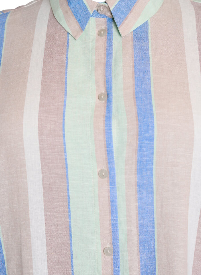 Lange Bluse aus Viskose und Leinen, Blau, Packshot image number 2