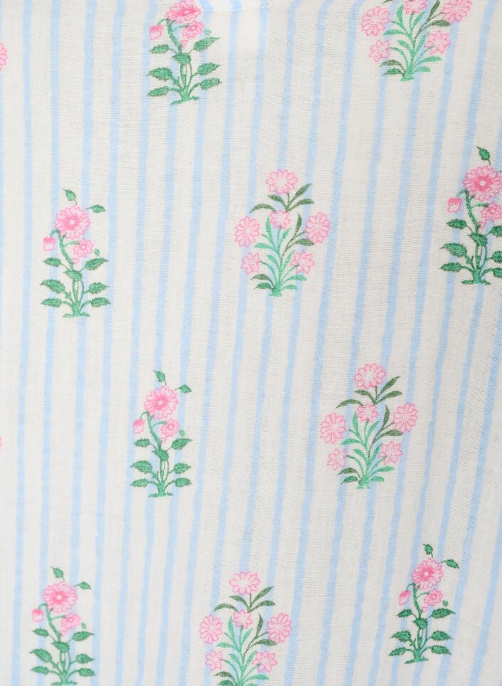 Kurzes A-Linien-Kleid aus Baumwollmusselin, Vanille, Packshot image number 2