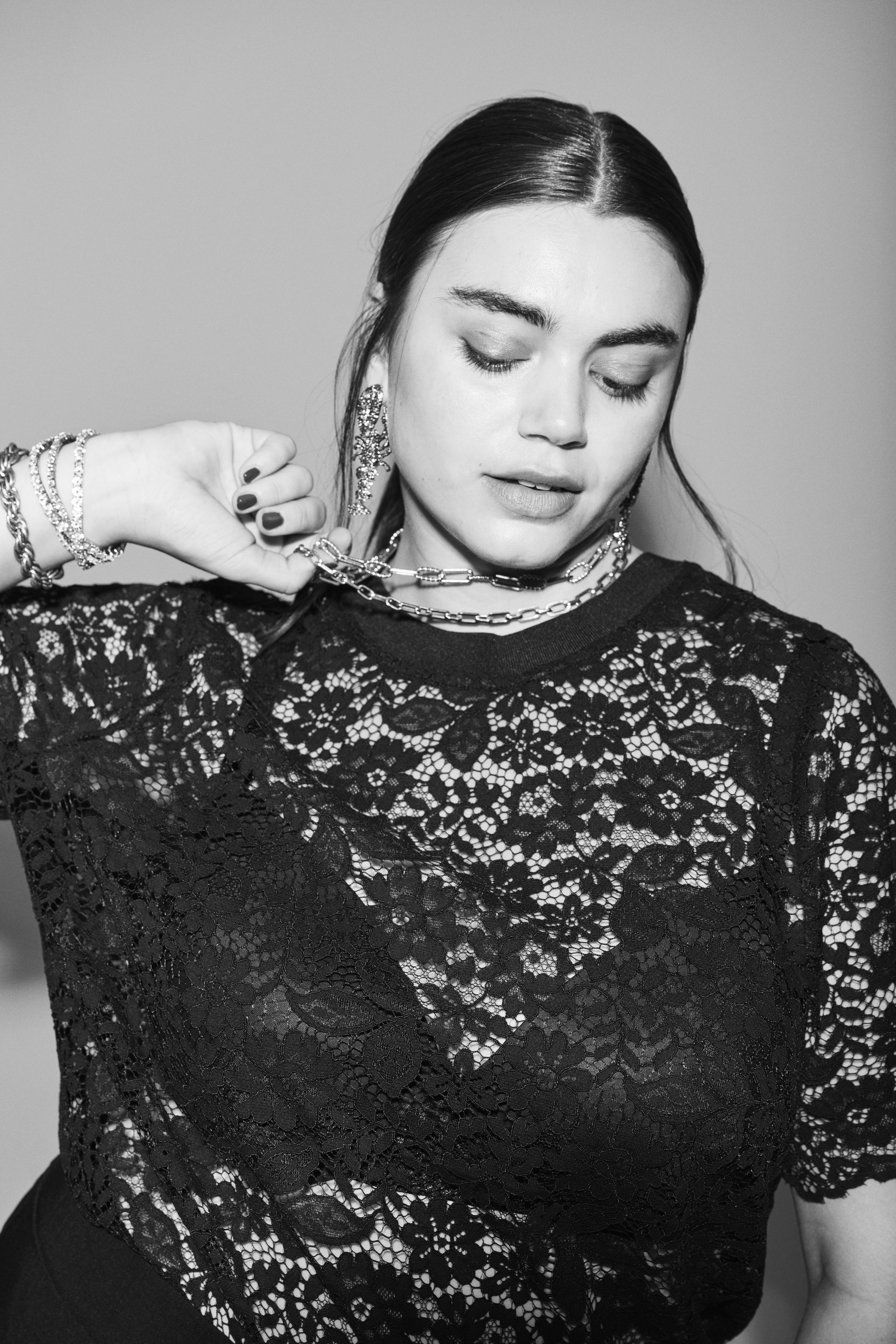 Zizzi Look mit Spitzenbluse, , Model