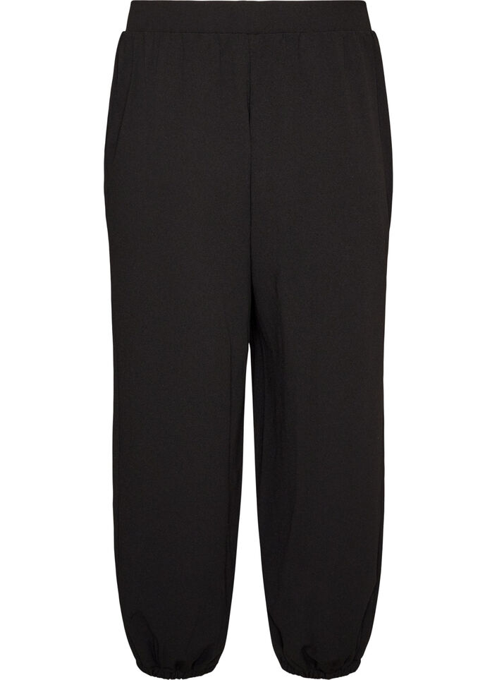 Hoch taillierte Ballonhose aus Jersey, Schwarz, Packshot image number 1
