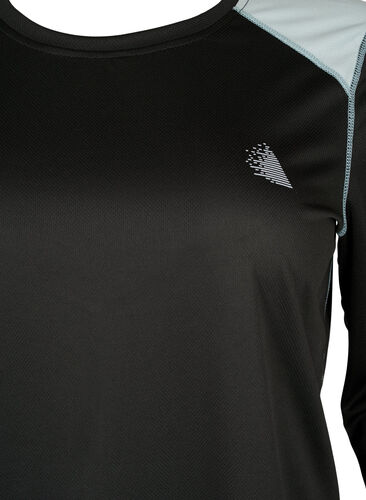 Ski-Unterhemd mit Farbblock, Black w. Gray Mist, Packshot image number 2