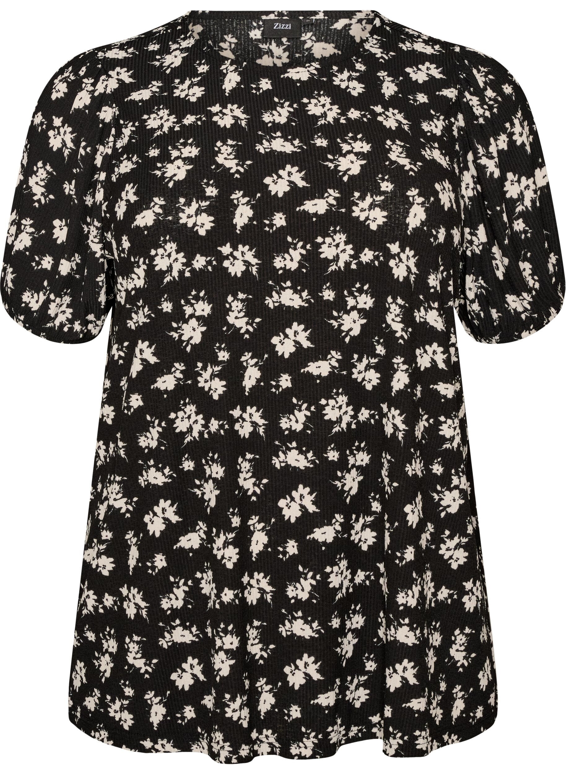 Bluse mit langen &Auml;rmeln und gebl&uuml;mtem Print