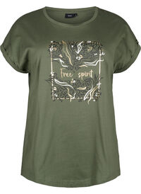 T-Shirt aus Bio-Baumwolle mit Golddruck