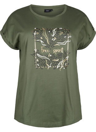 T-Shirt aus Bio-Baumwolle mit Golddruck, Thyme W. Free, Packshot image number 0