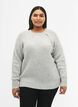 Melange-Pullover mit perlenbesetzten Knöpfen, Light Grey Melange, Model image number 0