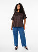 Oversize-Bluse mit Muster, Braun, Model image number 1