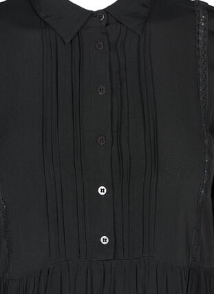 Viskosekleid mit Spitze, Black, Packshot image number 2