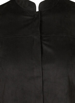 Lange Bluse aus Kunstwildleder, Black, Packshot image number 2