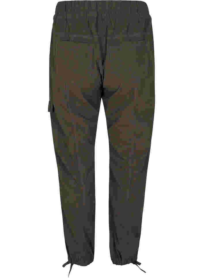 Lockere Hose aus Baumwolle, Khaki Green, Packshot image number 1