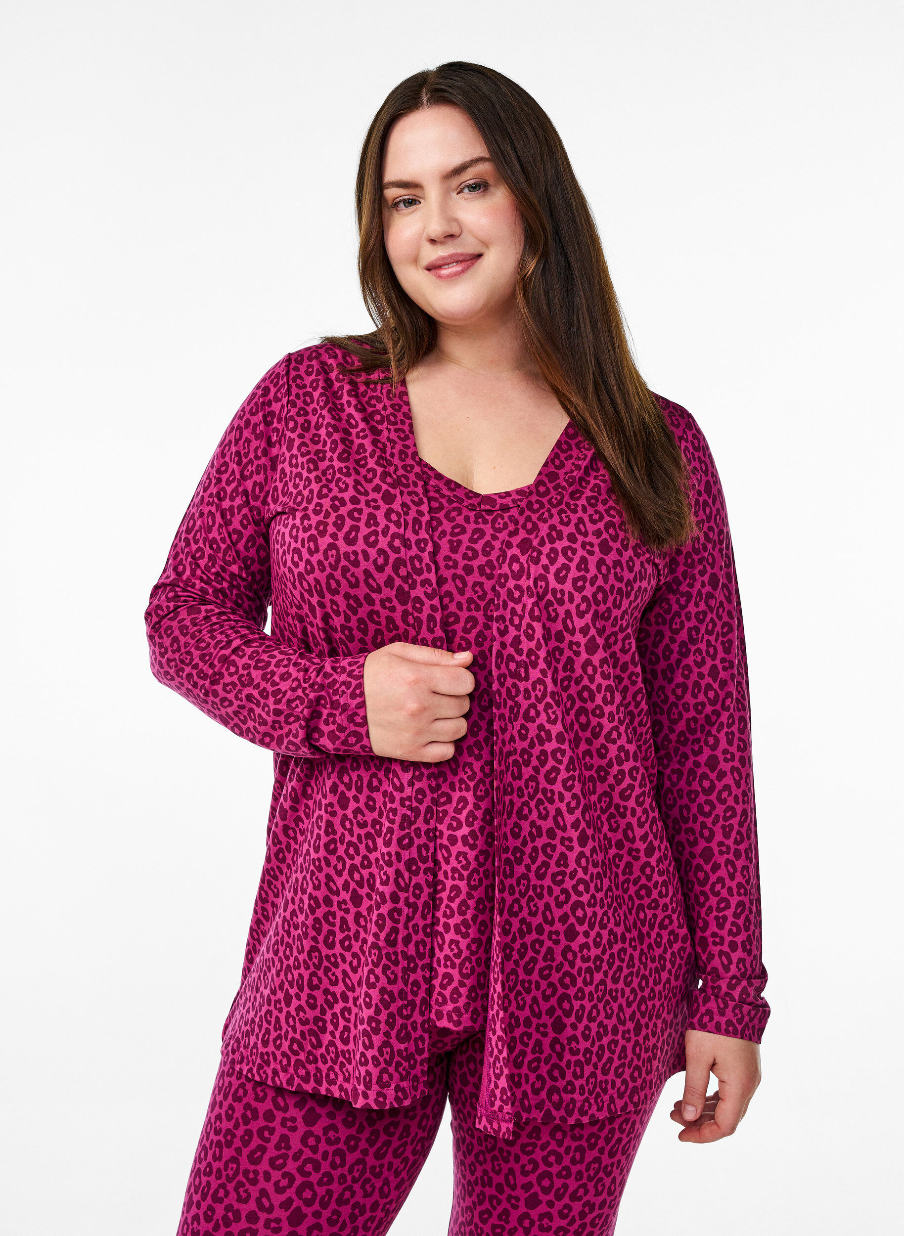 Kimono aus Viskose, Pink, Model