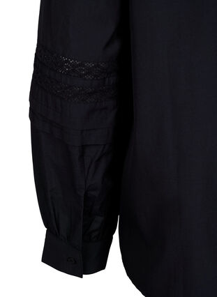 Bluse mit Ruffles und Lace Trim, Black, Packshot image number 3