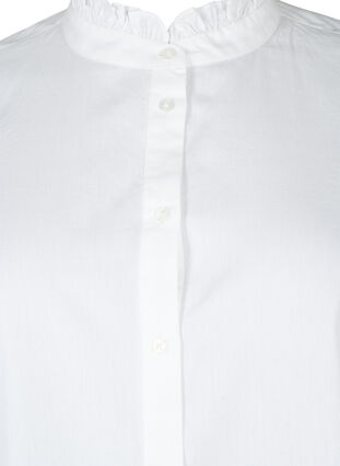  Hemdbluse mit Rüschenkragen und Häkelband, Bright White, Packshot image number 2