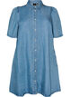 Jeanskleid aus Lyocell mit Kn&ouml;pfen und kurzen &Auml;rmeln, Blau, Packshot image number 0