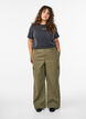 Wide-Leg Cargohose mit hoher Taille, Gr&uuml;n, Model image number 0